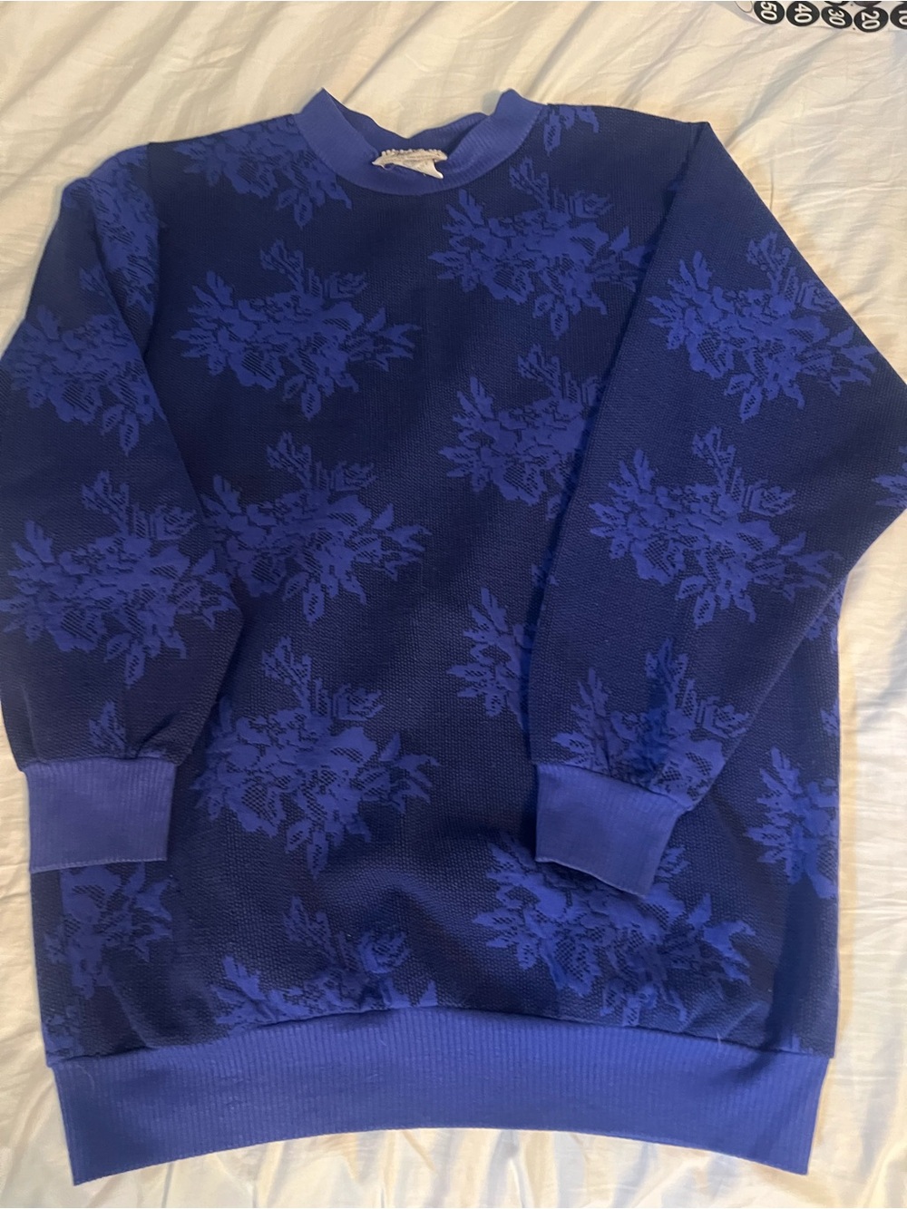 Vintage Active Ingredients California Blue Floral Sweatshirt Pullover